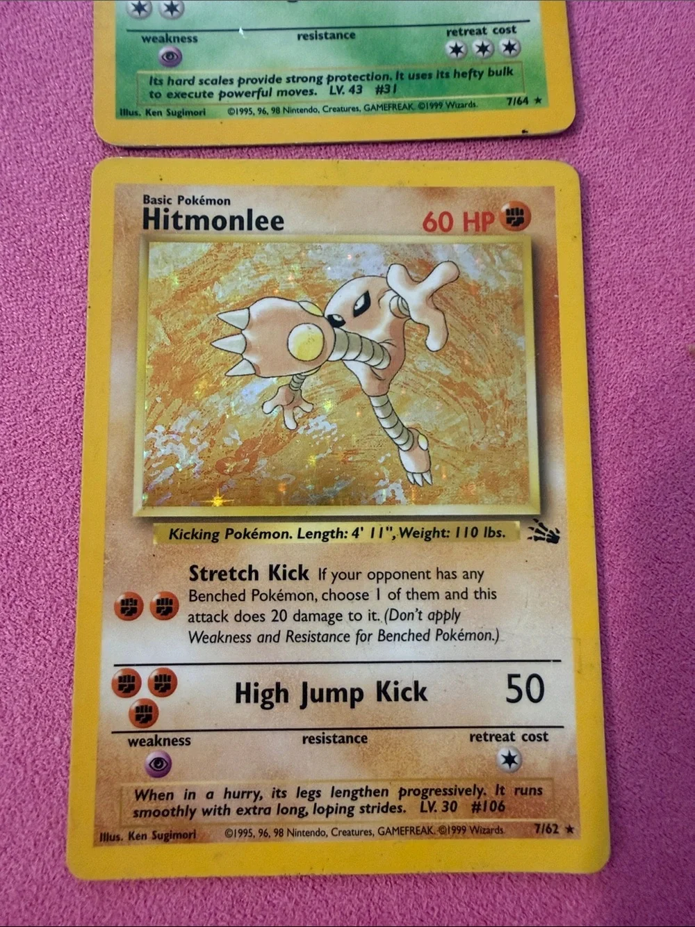 Pokemon Yellow Nidoqueen & Hitmonlee Trading Cards